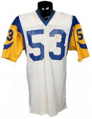 Men's Los Angeles Rams 1980s #53 Jim Youngblood White With Full Name Stitched Jersey