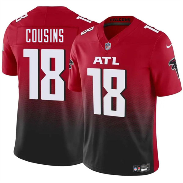 Men's Atlanta Falcons #18 Kirk Cousins Red/Black 2023 F.U.S.E. Vapor Untouchable Limited Football Stitched Jersey