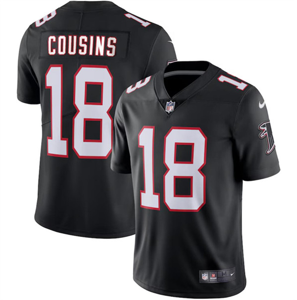 Men's Atlanta Falcons #18 Kirk Cousins Black Vapor Untouchable Limited Football Stitched Jersey