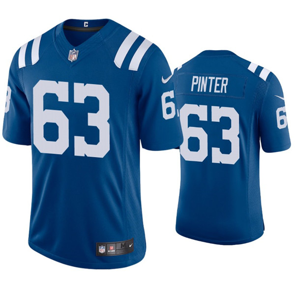 Men's Indianapolis Colts #63 Danny Pinter Blue Stitched Jersey