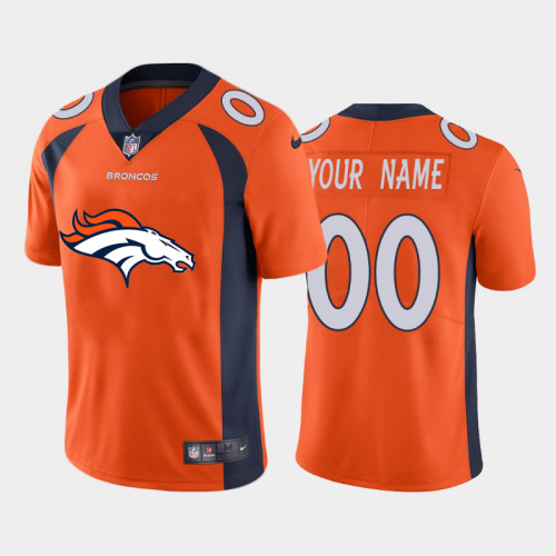 Men's Denver Broncos Customized Orange 2020 Team Big Logo Stitched Limited Jersey (Check description if you want Women or Youth size)