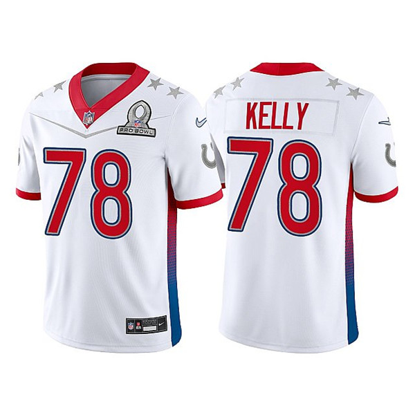 Men's Indianapolis Colts #78 Ryan Kelly 2022 White Pro Bowl Stitched Jersey