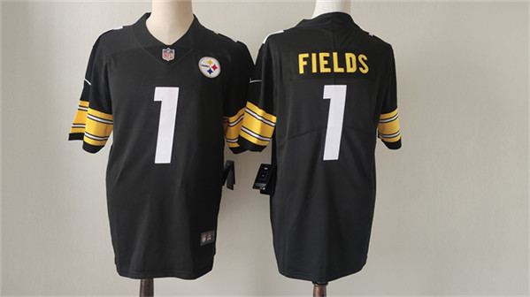 Men's Pittsburgh Steelers #1 Justin Fields Black Vapor Untouchable Limited Football Stitched Jersey