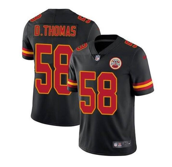 Men's Kansas City Chiefs #58 Derrick Thomas Black Limited Stitched Jersey