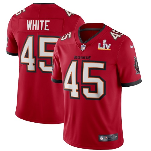 Men's Tampa Bay Buccaneers #45 Devin White Red 2021 Super Bowl LV Limited Stitched NFL Jersey