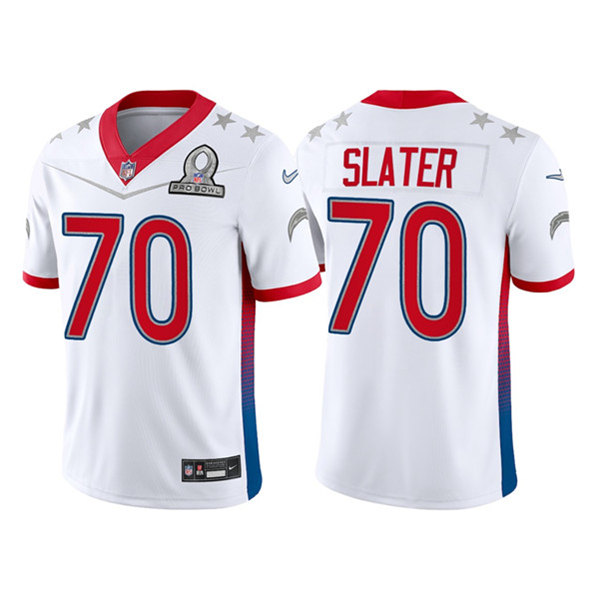 Men's Los Angeles Chargers #70 Rashawn Slater 2022 White Pro Bowl Stitched Jersey