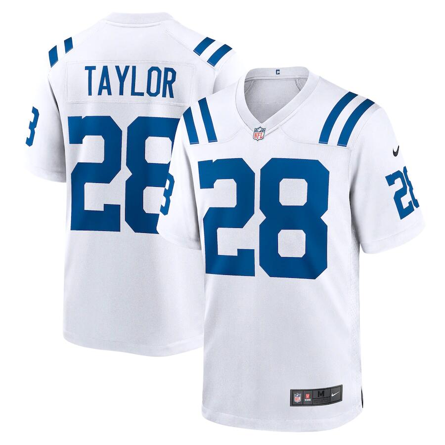 Men's Indianapolis Colts #28 Jonathan Taylor White Stitched Football Jersey