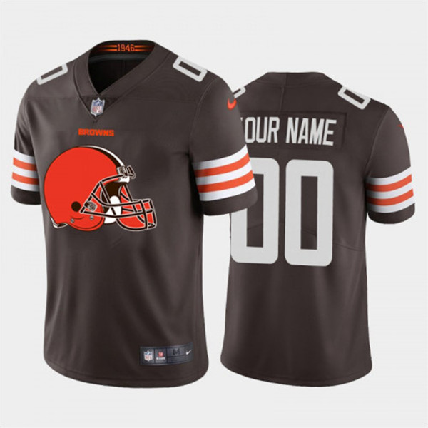 Men's Cleveland Browns Customized Brpwn 2020 Team Big Logo Stitched Limited Jersey (Check description if you want Women or Youth size)