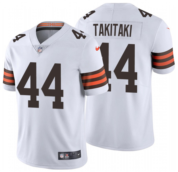 Men's Cleveland Browns #44 Sione Takitaki 2020 New White Vapor Untouchable Limited Stitched Jersey