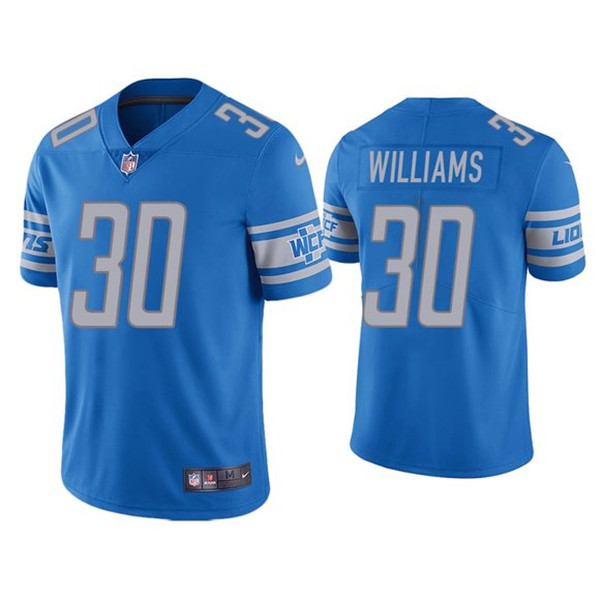 Men's Detroit Lions #30 Jamaal Williams Blue Vapor Untouchable Limited Stitched Jersey