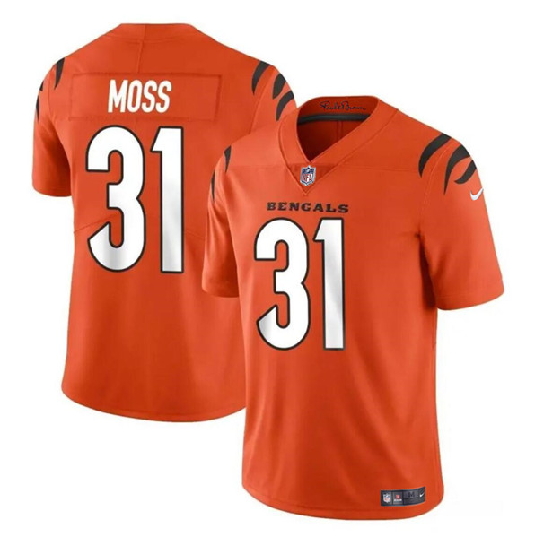 Men's Cincinnati Bengals #31 Zack Moss Orange Vapor Untouchable Limited Stitched Jersey