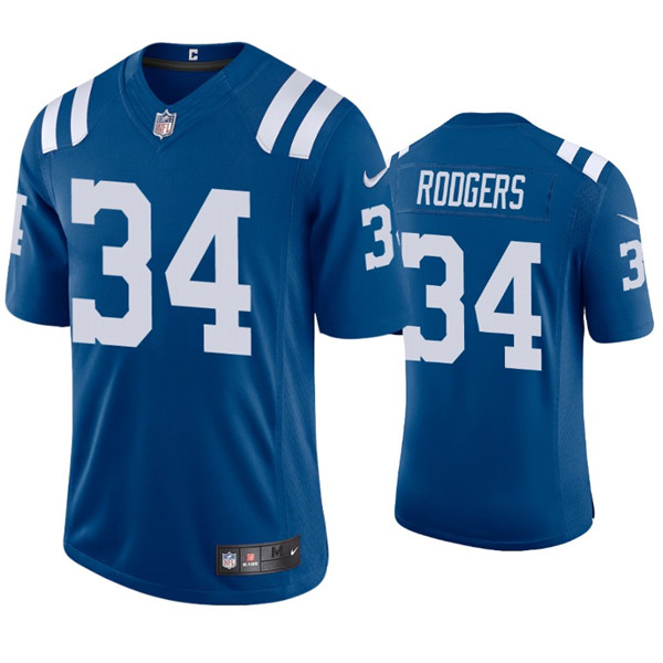 Men's Indianapolis Colts #34 Isaiah Rodgers Blue Stitched Jersey