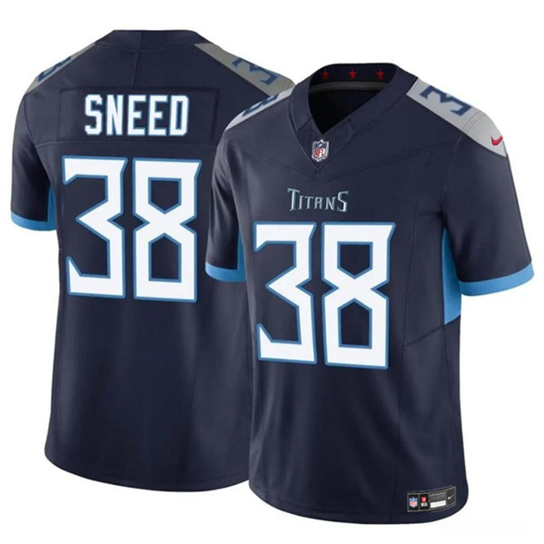 Men's Tennessee Titans #38 L'Jarius Sneed Navy 2024 F.U.S.E. Vapor Limited Football Stitched Jersey