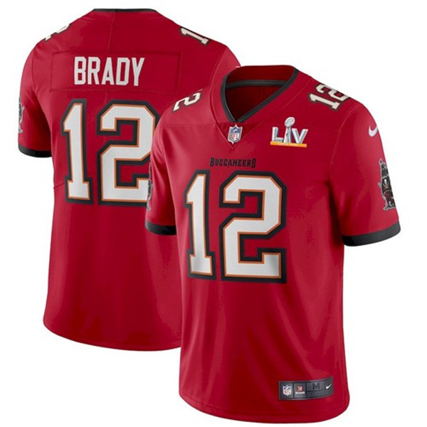 Men's Tampa Bay Buccaneers #12 Tom Brady Red 2021 Super Bowl LV Limited Stitched NFL Jersey
