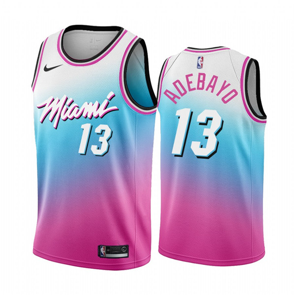 Men's Miami Heat #13 Bam Adebayo Blue Pick City Edition New Uniform 2020-21 Stitched NBA Jersey