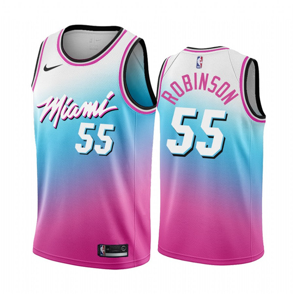Men's Miami Heat #55 Duncan Robinson Blue Pick City Edition New Uniform 2020-21 Stitched NBA Jersey