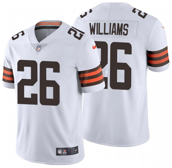 Men's Cleveland Browns #26 Greedy Williams 2020 New White Vapor Untouchable Limited Stitched Jersey