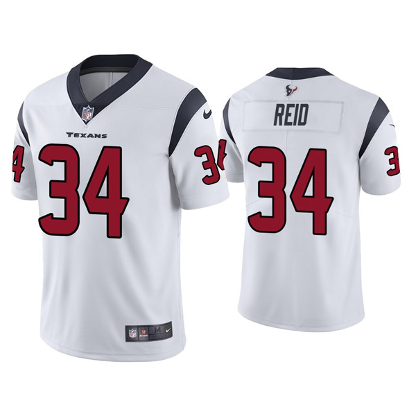 Men's Houston Texans #34 John Reid White Vapor Untouchable Limited Stitched Jersey