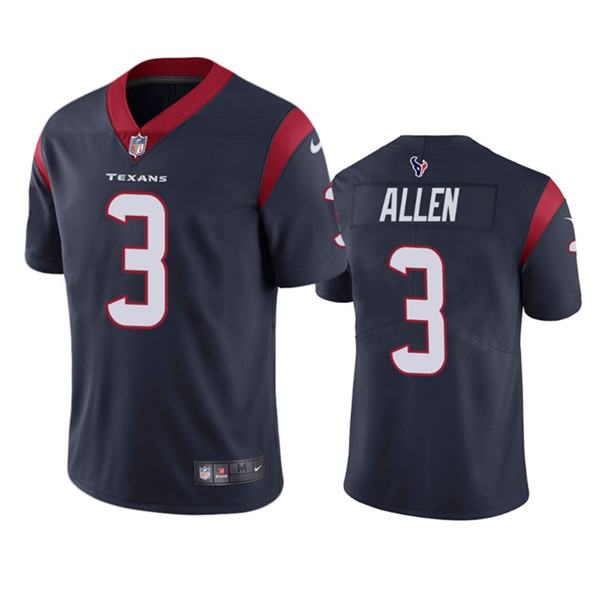 Men's Houston Texans #3 Kyle Allen Navy Vapor Untouchable Limited Stitched Jersey