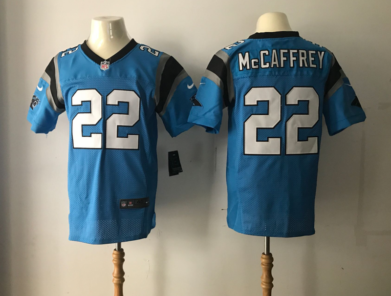 Men's Carolina Panthers #22 Christian McCaffrey Nike Blue Elite Stitched NFL Jersey