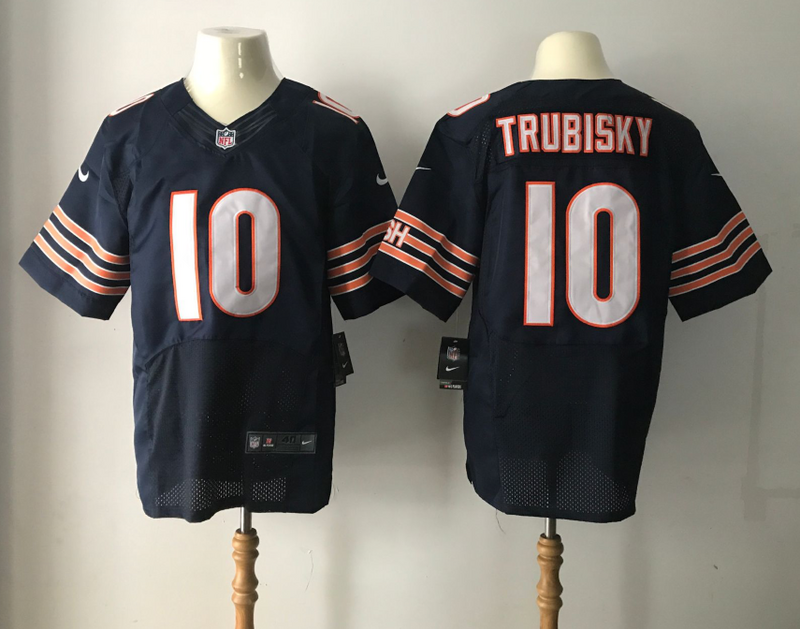 Men's Chicago Bears #10 Mitchell Trubisky Nike Navy 2017 Elite Stitched NFL Jersey