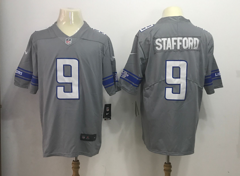 Men's Detroit Lions #9 Matthew Stafford Nike Gray 2017 Color Rush Legend Stitched NFL Jersey