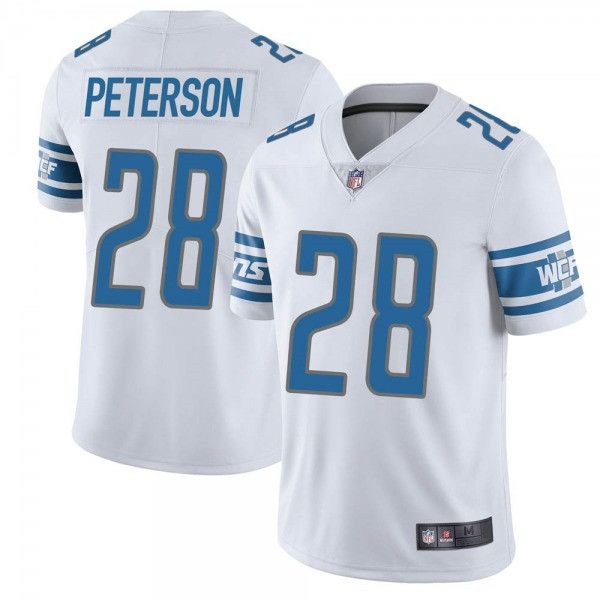 Men's Lions #28 Adrian Peterson White Vapor Untouchable Limited Stitched NFL Jersey