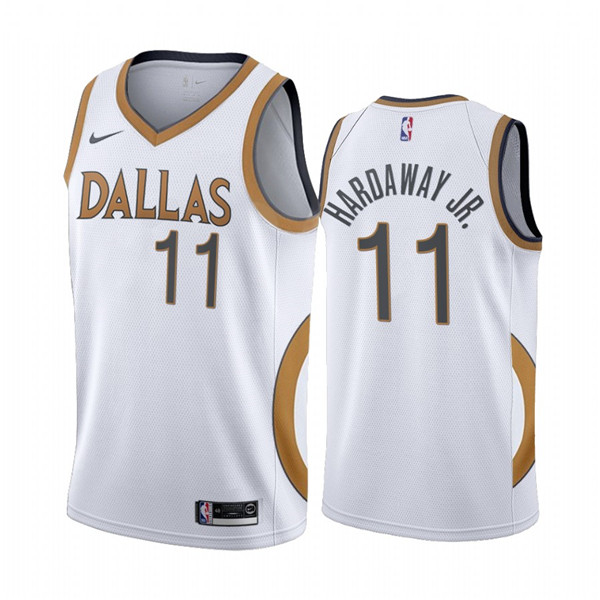 Men's Dallas Mavericks #11 Tim Hardaway Jr. White City Edition New Uniform 2020-21 Stitched NBA Jersey