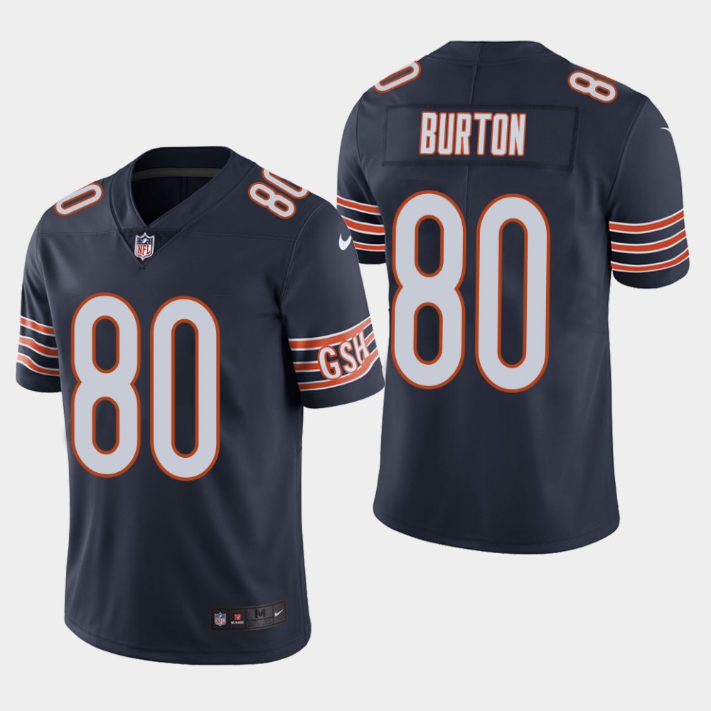 Men's Chicago Bears#80 Trey Burton Navy Blue Vapor Untouchable Limited Stitched NFL Jersey