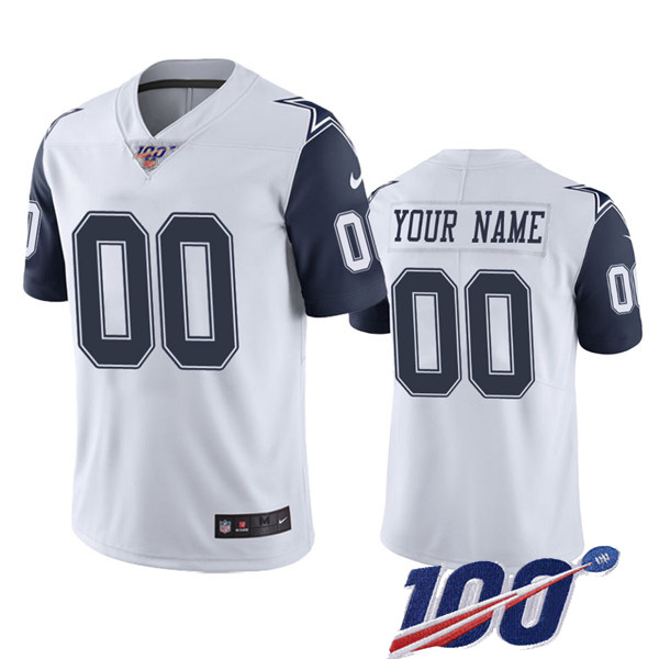 Men's Cowboys 100th Season ACTIVE PLAYER White Vapor Untouchable Limited Stitched NFL Jersey