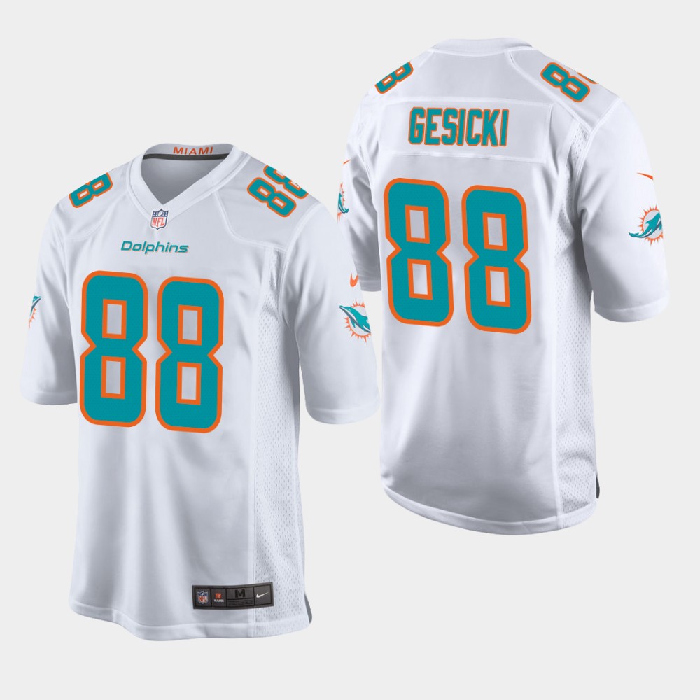Men's Miami Dolphins #88 Mike Gesicki White NFL Stitched Jersey