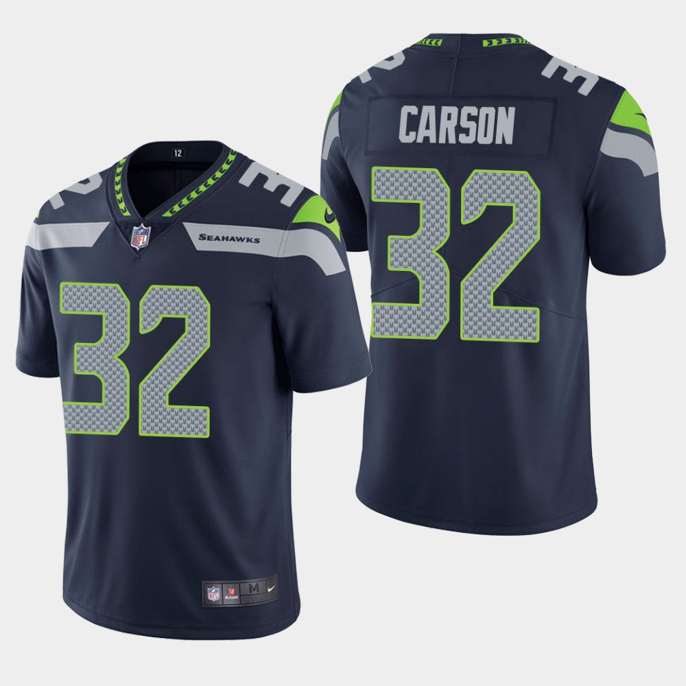 Men's Seahawks #32 Chris Carson Navy Vapor Untouchable Limited Stitched NFL Jersey