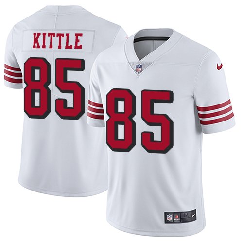 Men's San Francisco 49ers #85 George Kittle New White Vapor Untouchable Limited Stitched NFL Jersey