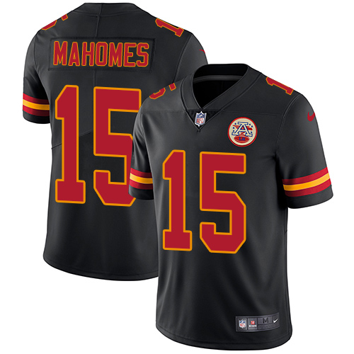 Men's Kansas City Chiefs #15 Patrick Mahomes Black Vapor Untouchable Limited Stitched NFL Jersey