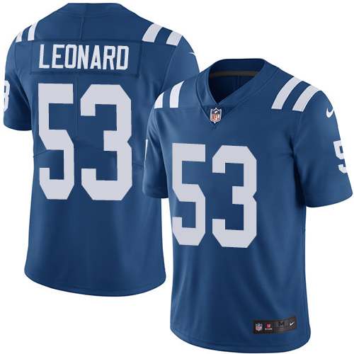 Men's Colts #53 Darius Leonard Royal Blue Vapor Untouchable Limited Stitched NFL Jersey