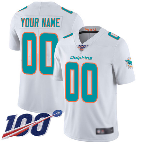 Men's Dolphins 100th Season Active Players White Vapor Untouchable Limited Stitched NFL Jersey