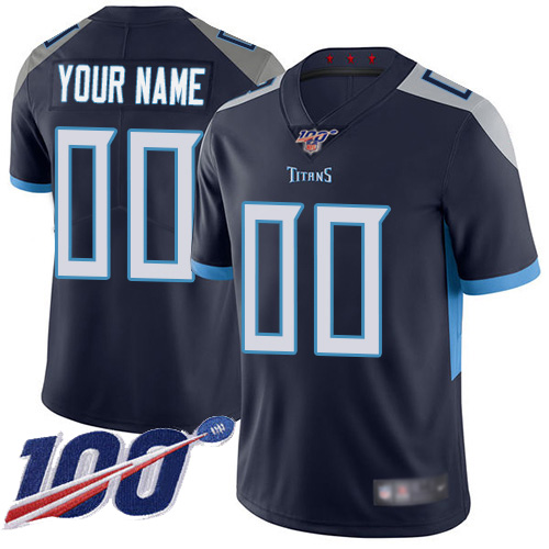 Men's Titans 100th Season ACTIVE PLAYER Navy Blue Vapor Untouchable Limited Stitched NFL Jersey