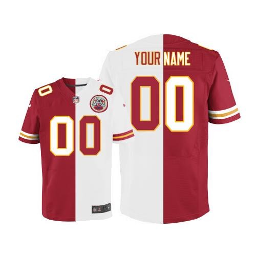 Men's Chiefs Custom Split NFL Stitch Jersey (Check description if you want Women or Youth size)
