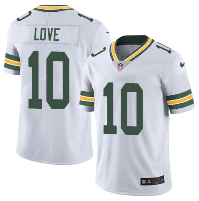 Men's Green Bay Packers #10 Jordan Love Green 2020 White NFL Draft Vapor Untouchable Limited Stitched NFL Jersey