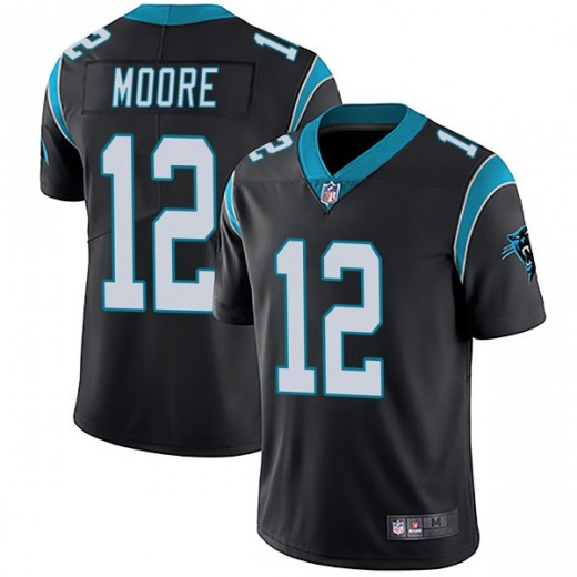 Men's Carolina Panthers #12 DJ Moore Black Vapor Untouchable Limited Stitched NFL Jersey