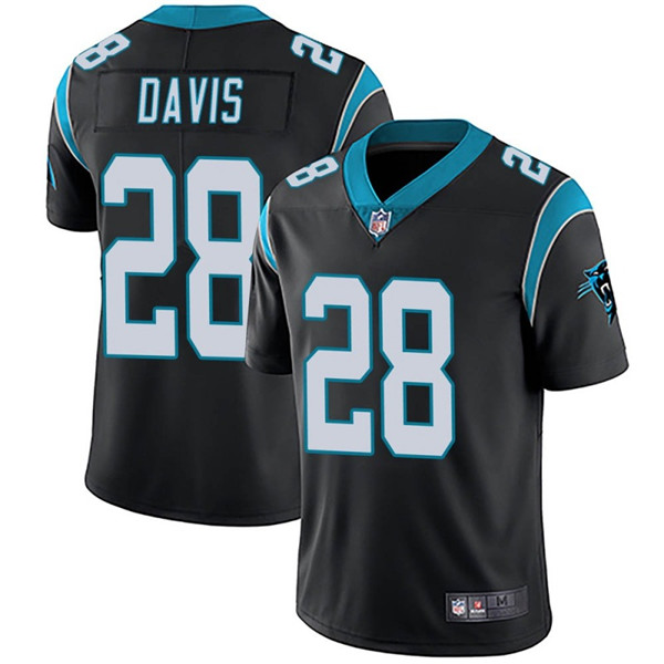 Men's Carolina Panthers #28 Mike Davis Black Vapor Untouchable Limited Stitched NFL Jersey
