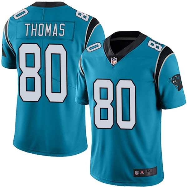 Men's Carolina Panthers #80 Ian Thomas Blue Vapor Untouchable Limited Stitched NFL Jersey