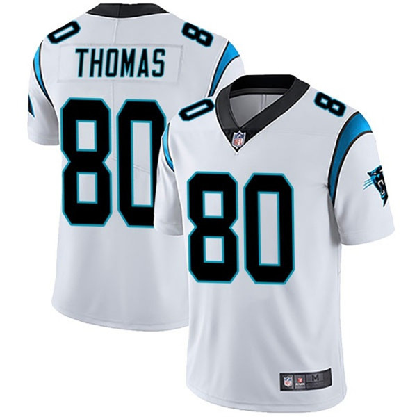 Men's Carolina Panthers #80 Ian Thomas White Vapor Untouchable Limited Stitched NFL Jersey