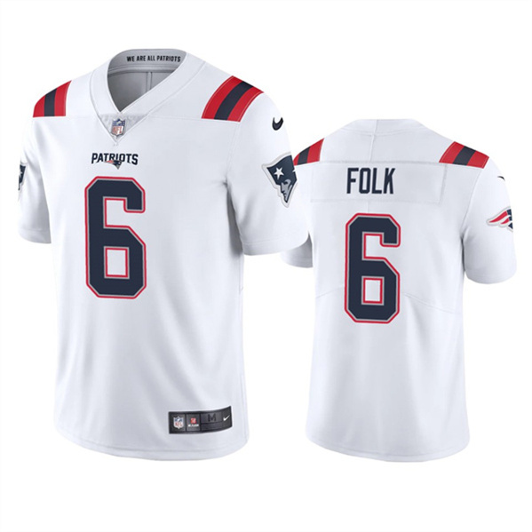 Men's New England Patriots #6 Nick Folk White Vapor Untouchable Limited Stitched Jersey