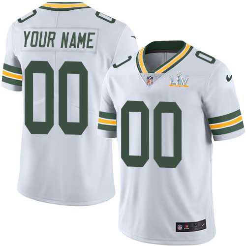 Men's Green Bay Packers ACTIVE PLAYER Custom White 2021 Super Bowl LV Limited Stitched NFL Jersey (Check description if you want Women or Youth size)