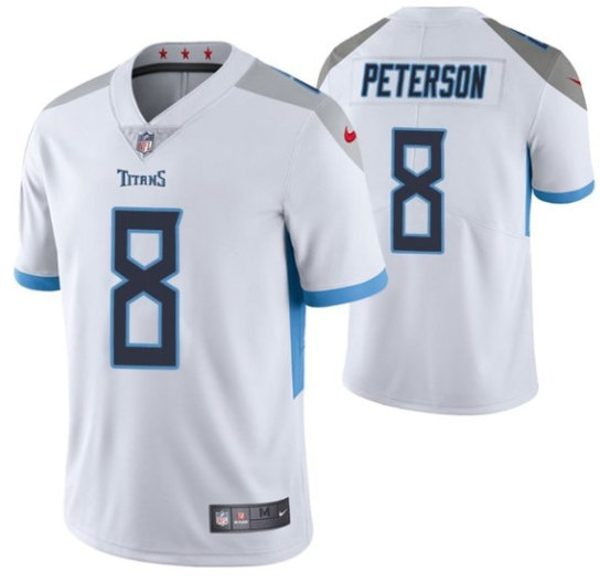 Men's Tennessee Titans #8 Adrian Peterson White Vapor Untouchable Stitched Jersey