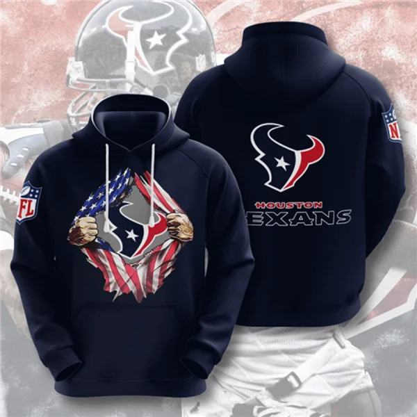 Men's Houston Texans Navy 3D Trending T-Shirt NFL Hoodie