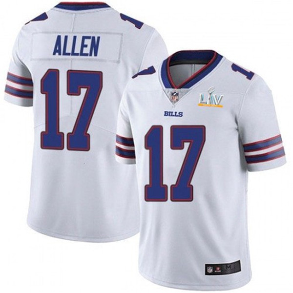 Men's Buffalo Bills #17 Josh Allen White 2021 Super Bowl LV Stitched NFL Jersey