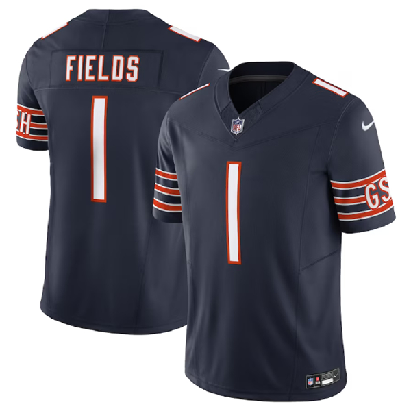 Men's Chicago Bears #1 Justin Fields Navy 2023 F.U.S.E. Vapor Untouchable Limited Stitched Football Jersey