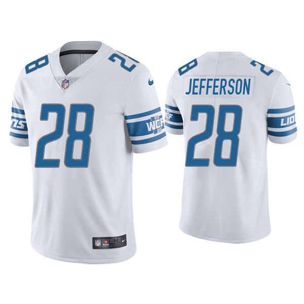 Men's Detroit Lions #28 Jermar Jefferson White Vapor Untouchable Limited Stitched Jersey